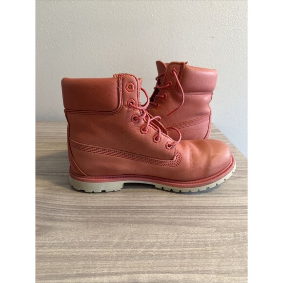 Timberland Women’s 6-Inch Premium Waterproof Boots Pink Nubuck Leather Size 10 - Picture 9 of 11